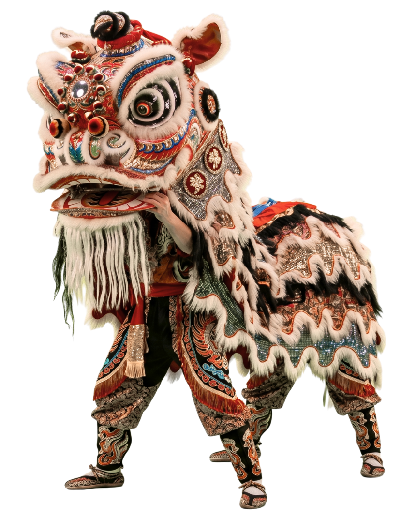 hombre disfrazado para danza del leon china